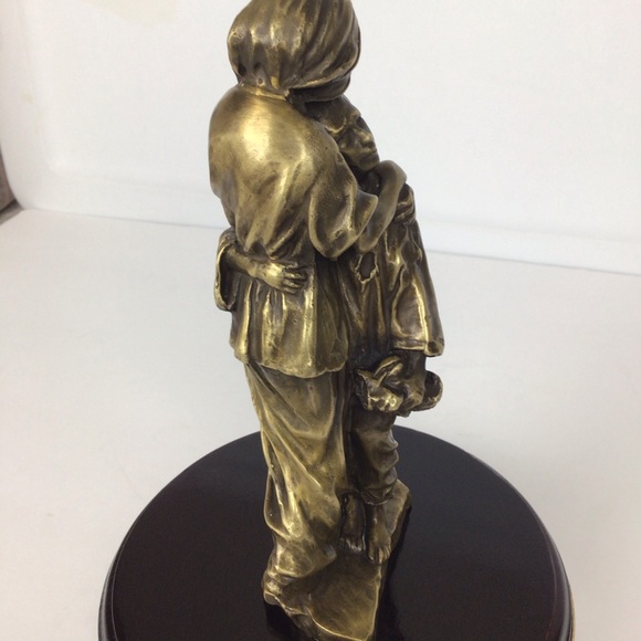 Brass Christian statue of Mother & Child on base - Picture 7 of 13